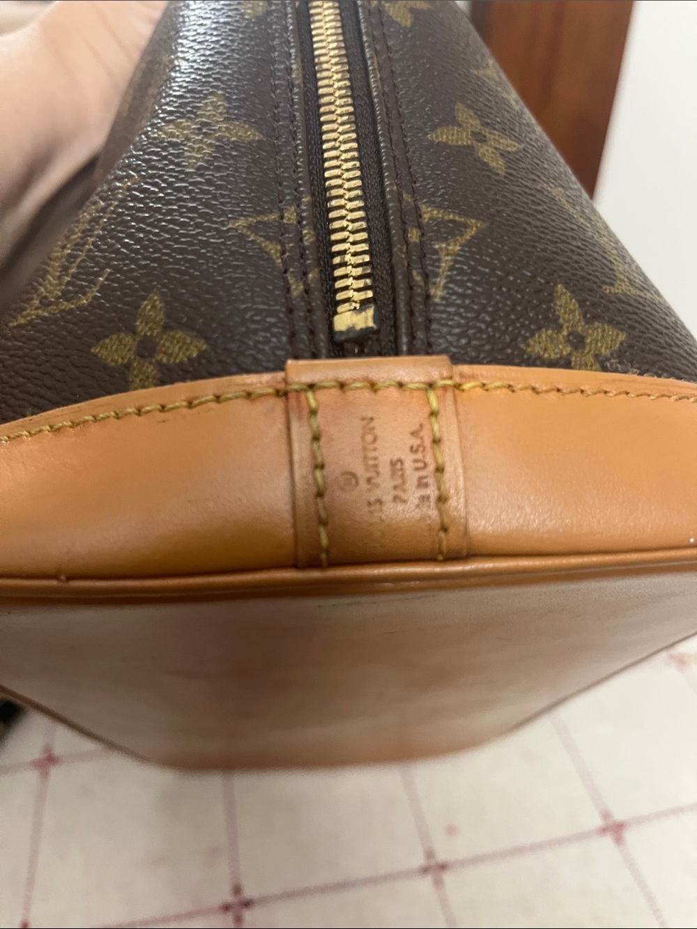 Louis Vuitton  Monogram Alma painted vachetta COA w/insert - Picture 9 of 16
